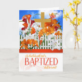 Baptisme vermaakt Teken 16 Bijbelscripts met Kruis Kaart (Gele Bloem)