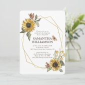 Baptisme voor haar bijtende zonnebloempels kaart (Staand voorkant)