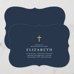 Baptisme voor haar Eenvoudig en modern Gold Cros Kaart