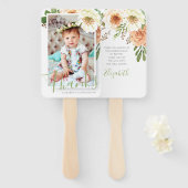 Baptisme voor haar moderne Waterverf Floral bedank Handwaaier (Voorkant en achterkant)