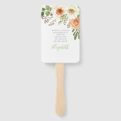 Baptisme voor haar moderne Waterverf Floral bedank Handwaaier (Achterkant)