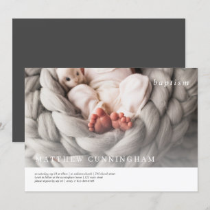 Baptisme voor hem   Moderne eenvoudige elegante fo Kaart