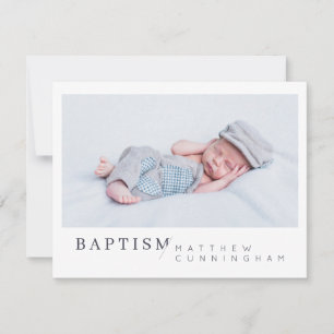 Baptisme voor hem moderne, minimalistische aangepa bedankkaart