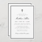 Baptisme voor zijn klassieke elegante kruis kaart (Voorkant / Achterkant)