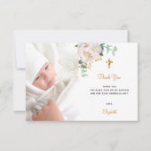 Baptisme witte goudfoto bedankkaart (Voorkant)