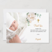 Baptisme witte goudfoto bedankt! kaart (Voorkant)