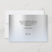 Baptisme zilverblauw babyfotoscript bedankkaart (Achterkant)