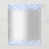 Baptisme zilverblauw glitter boy budget uitnodigin flyer (Achterkant)