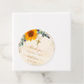 Baptisme zonnebloem Eucalyptus glitter dank u Bedankjes Labels (In situ)