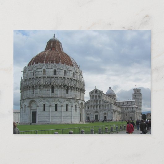 Baptistry en toren van Pisa Briefkaart (Voorkant)