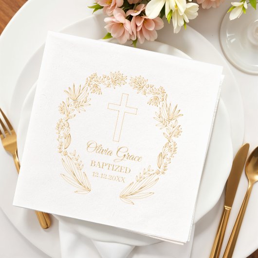 Baptized Floral Cross Religious Event 