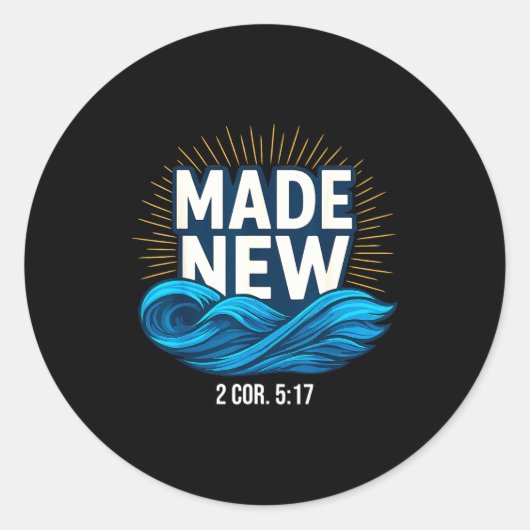 Baptized Made New Baptism  Ronde Sticker (Voorkant)