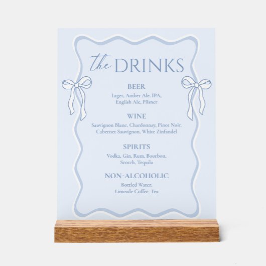 Bar à boissons de mariage bleu poussiéreux de l'ar
