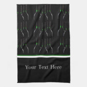 Bar à bouteilles de vin noir et vert ou serviette (Vertical)