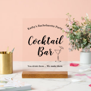 Bar à cocktails élégant pour enterrement de vie de