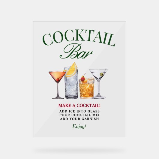 Bar à cocktails Green & Red Classy (Recto)