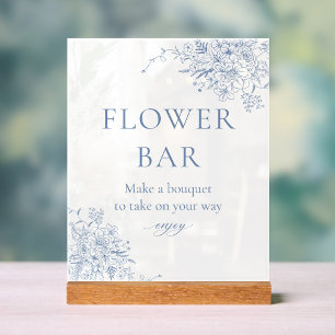 Bar à fleurs pour Baby Shower Toile Bleue