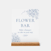 Bar à fleurs pour la Baby Shower Toile Bleue (Recto)