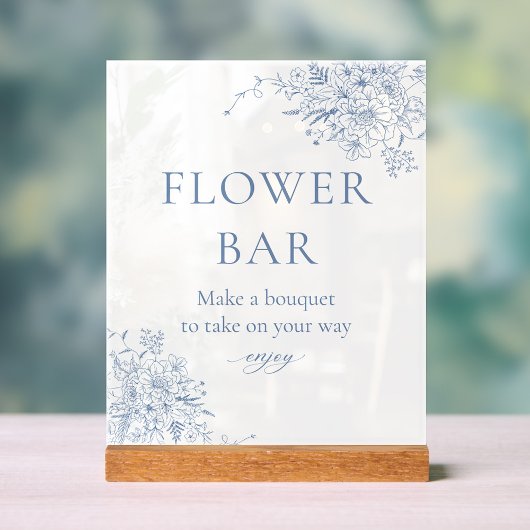 Bar à fleurs pour la Baby Shower Toile Bleue
