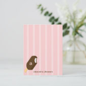 Bar à glace - Carte de remerciements plat - rose - (Debout devant)