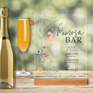 Bar à Mimosa pour Baby Shower aux fleurs sauvages
