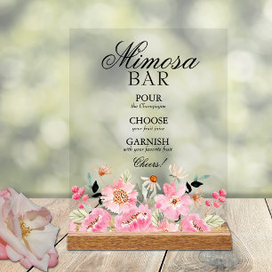 Bar à Mimosa pour une Baby Shower Rose Floral
