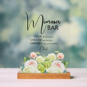 Bar à Mimosa pour une douche de mariée florale à l