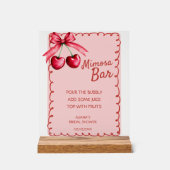 Bar à Mimosa Rouge & Rose Mariage Thème Cerise (Recto)