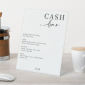 Bar à trésorerie Mariage moderne | Panneau Menu de (In SItu)