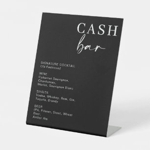 Bar à trésorerie Mariage moderne Panneau Menu de