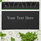 Bar à vin noir et vert bouteille ou torchon de cui (Plié)