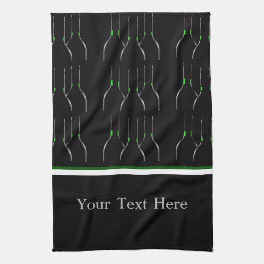 Bar à vin noir et vert bouteille ou torchon de cui (Vertical)