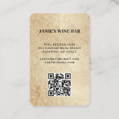 Bar à vin rouge QR Code Carte de visite (Dos)