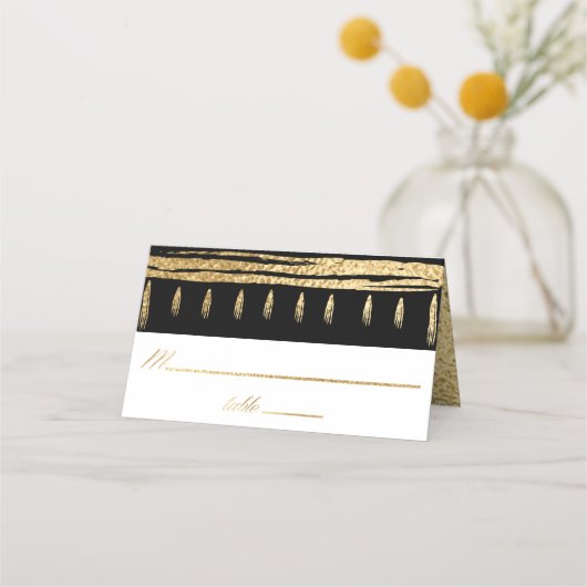 Bar and Bat Mitzvah Gold Black Tallit Place Cards (Voorkant)