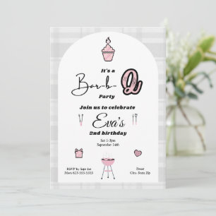 Bar-b-2 Invitation d'anniversaire rose