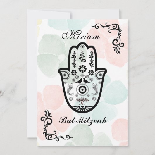 Bar Bat Bnai Hamsa - boom van de uitnodiging van L (Voorkant)