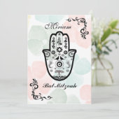 Bar Bat Bnai Hamsa - boom van de uitnodiging van L (Staand voorkant)