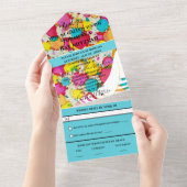 Bar Bat mitzvah All n 1 Invitation Confetti Tallit (Déchirure)