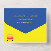 Bar Bat Mitzvah All n One Invitation Flowers All In One Uitnodiging (Achterkant)