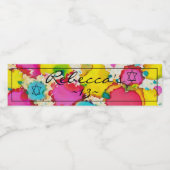 Bar Bat mitzvah Confetti Étiquette bouteille d'eau (Étiquettes simples)