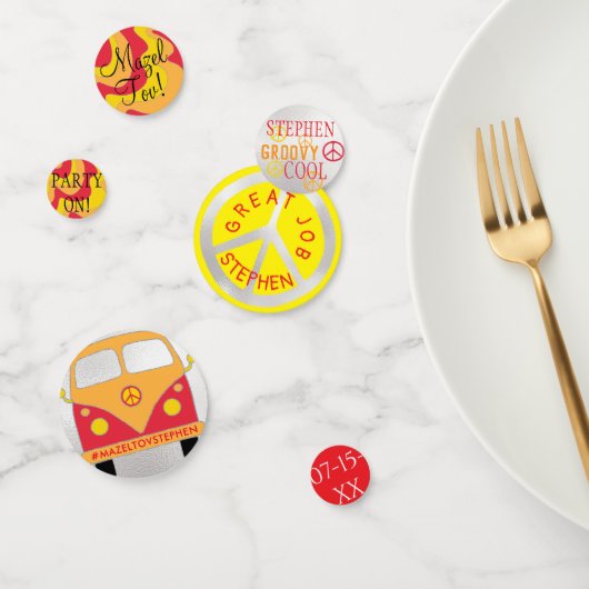 Bar Bat Mitzvah Confetti Silvery Lined Waves (Groep)