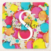 Bar Bat Mitzvah Confetti Square Paper Onderzetter (Voorkant)