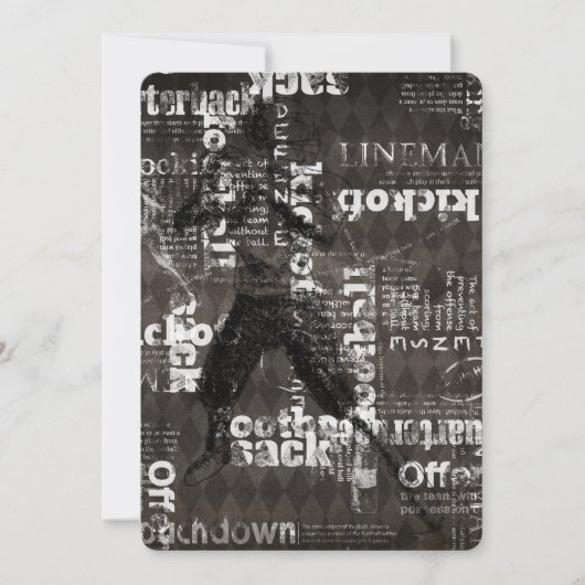 Bar Bat Mitzvah Invitation Football Theme Kaart (Voorkant)