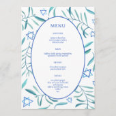 Bar Bat Mitzvah Joodse bruiloft Botanicals Custom Menu (Voorkant)