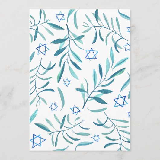 Bar Bat Mitzvah Joodse bruiloft Botanicals Custom Menu (Achterkant)