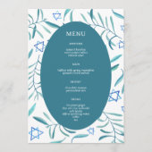 Bar Bat Mitzvah Joodse bruiloft Botanicals Custom Menu (Voorkant)