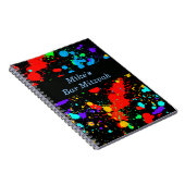 Bar, Bat mitzvah Neon Paint Splatter Livre d'invit (Côté Droit)