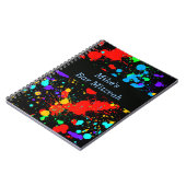 Bar, Bat mitzvah Neon Paint Splatter Livre d'invit (Côté gauche)