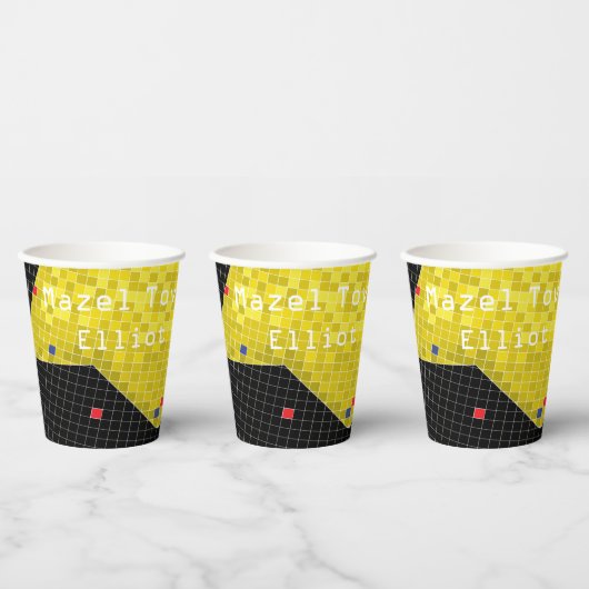 Bar Bat Mitzvah Paper Cup Game On Papieren Bekers (Multi)