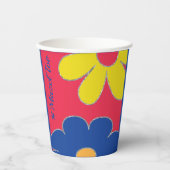 Bar Bat Mitzvah Paper Cup Hippie Flowers Papieren Bekers (Voorkant)